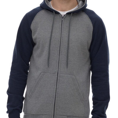 Fleece Raglan Hooded Full-Zip Sweatshirt Thumbnail