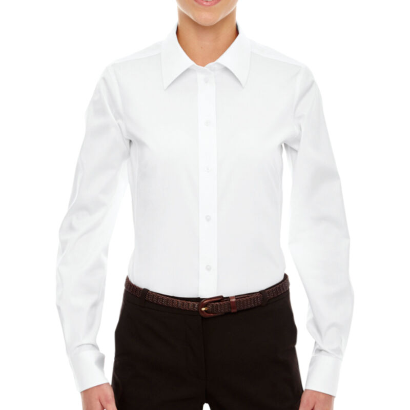 Ladies' Crown Collection® Solid Stretch Twill Woven Shirt Thumbnail