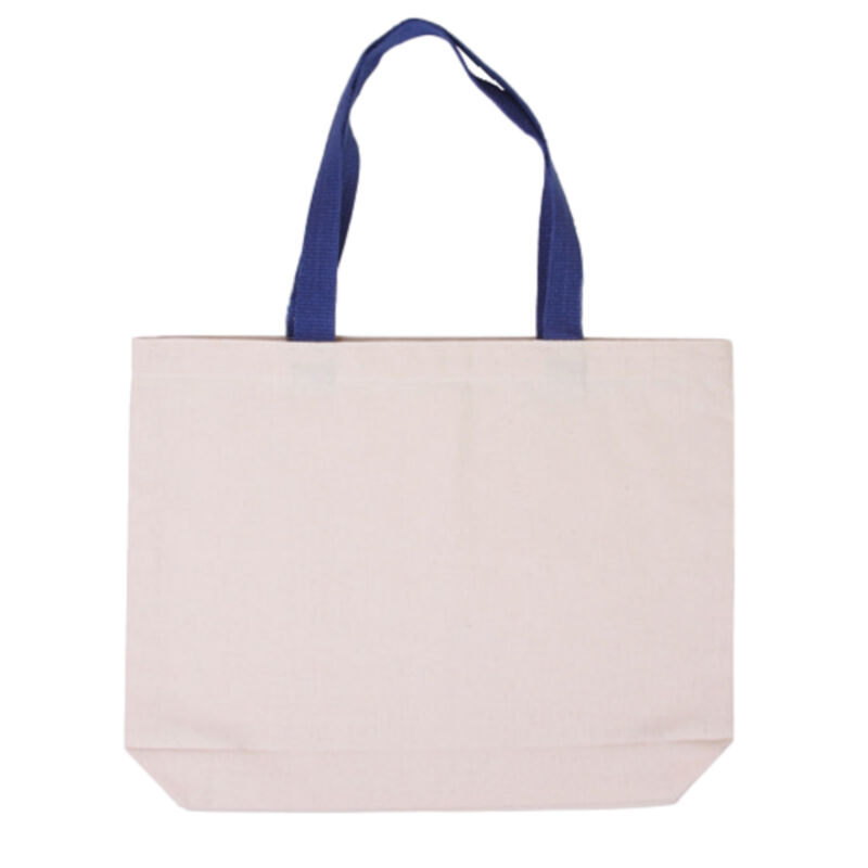 Cotton Canvas Tote Bag with Color Accents Thumbnail