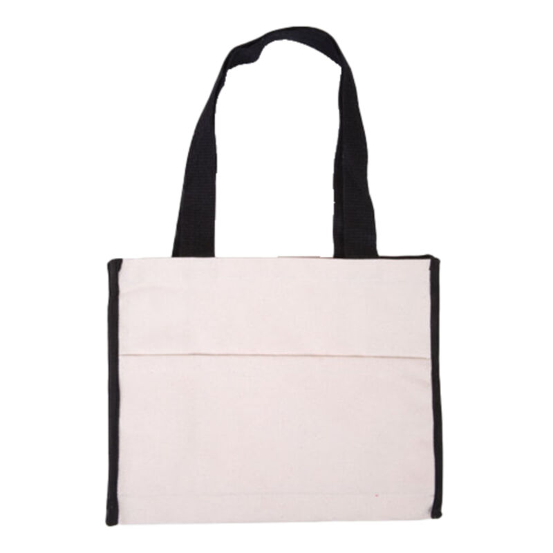 Cotton Gusset Accent Box Tote Bag Thumbnail