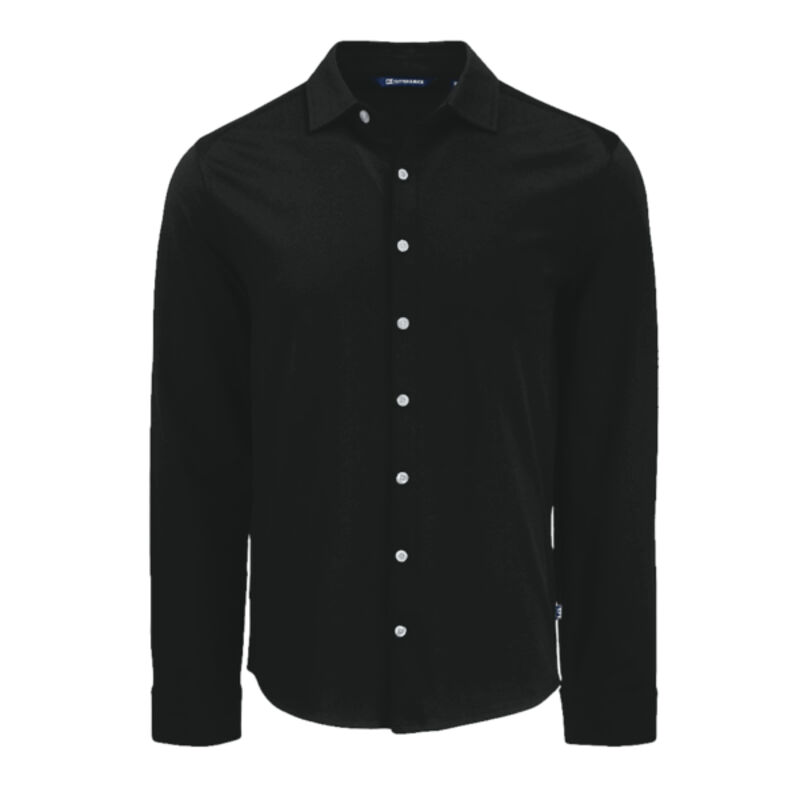Cutter & Buck Advantage Tri-Blend Eco Soft Pique Long Sleeve Knitted Mens Button Down Thumbnail