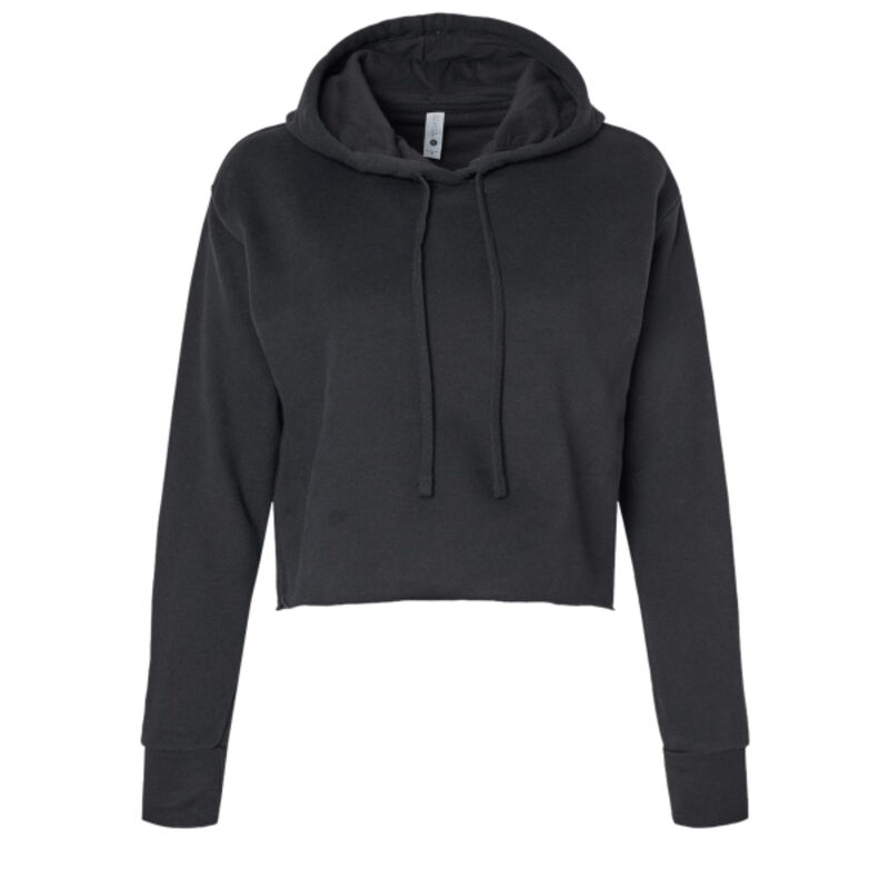 Women's Laguna Sueded Raw Edge Crop Hoodie Sweatshirt Thumbnail