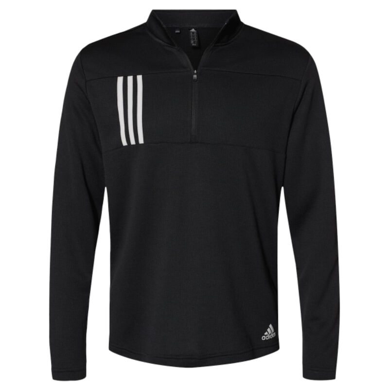 Men's 3-Stripes Double-Knit Quarter-Zip Pullover Thumbnail