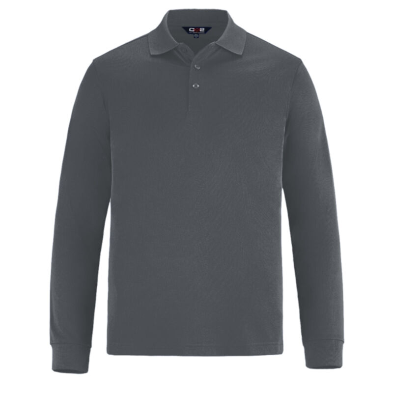 Men's Long Sleeve Pique Mesh Polo Thumbnail